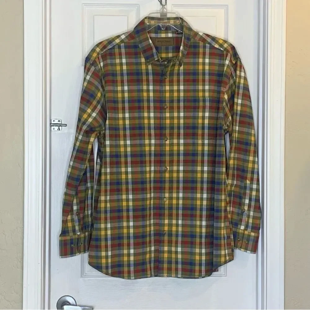 Clearwater Outfitters Shirt Men's Long Sleeve Multicolor Plaid Button-Up Size XL